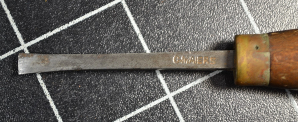 C. MAIERS - 3/16" CHISEL - ALL ORIGINAL WITH NICE DECORATED HANDLE
