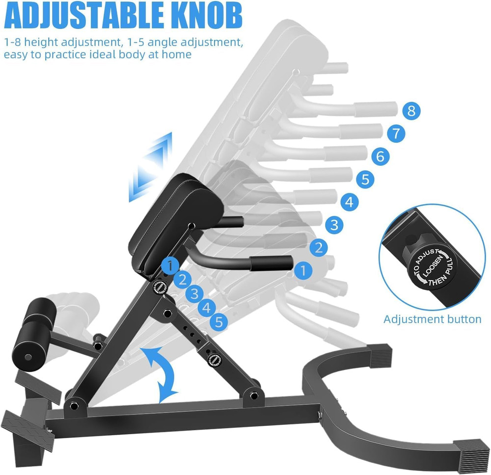 Hyper Back Extension Roman Chair – Multi-Functional Bench for Full All-In-One Bo