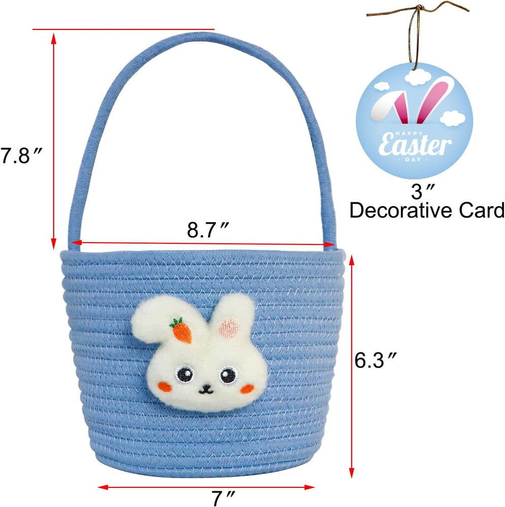 Easter Basket, Easter Baskets for Kids, Baby Easter Basket with Handle, Empty Bu
