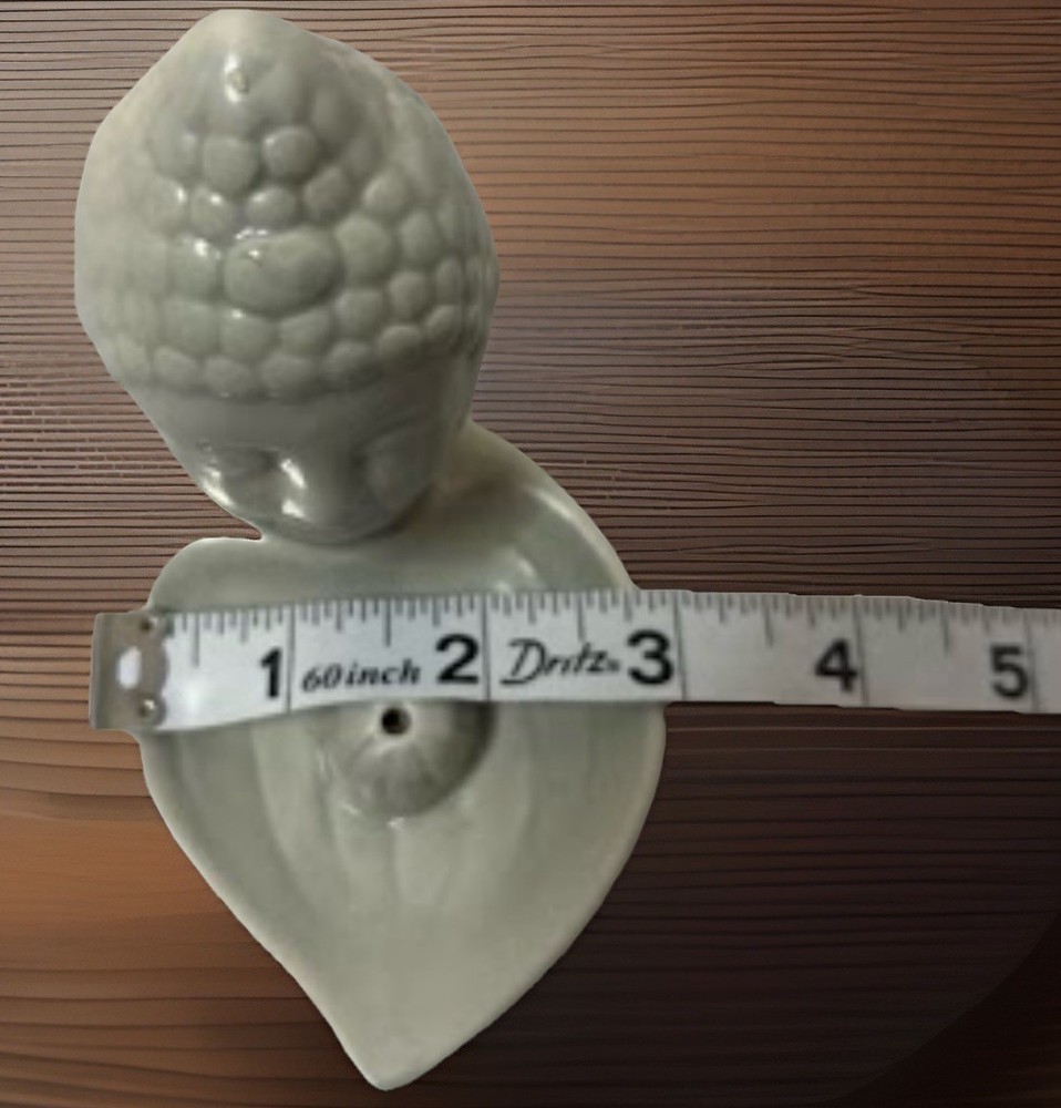 Ceramic Buddha Head Incense Holder - White