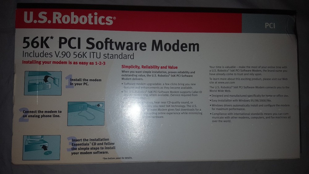 **New** U.S. Robotics USR5600 56K* PCI Software Modem **EL**