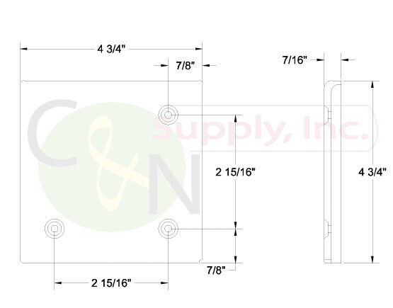 RV Slide-Out Corner Cover 4-1/2" Square Protector for Camper Trailer - Set of 4