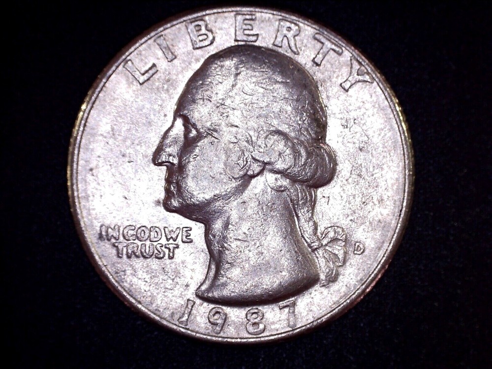 1987 D/D Washington Quarter 25c ERROR - Doubled Mint Mark