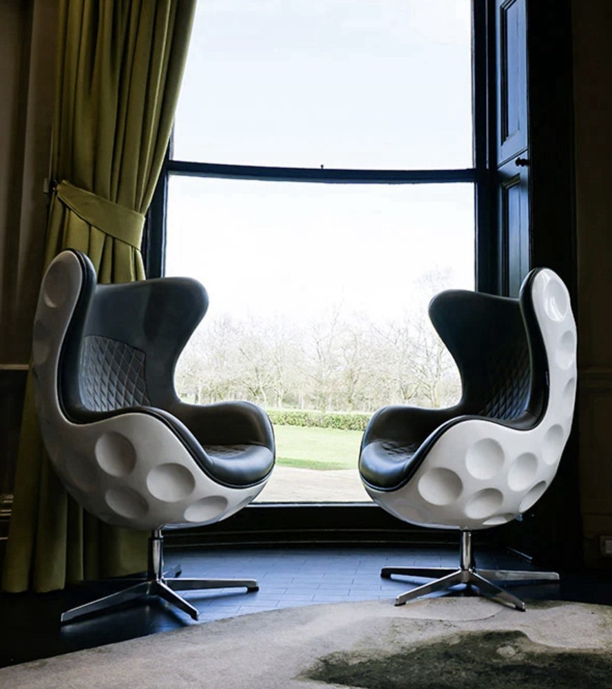 Golf Ball Simulator Chair Grey Leather
