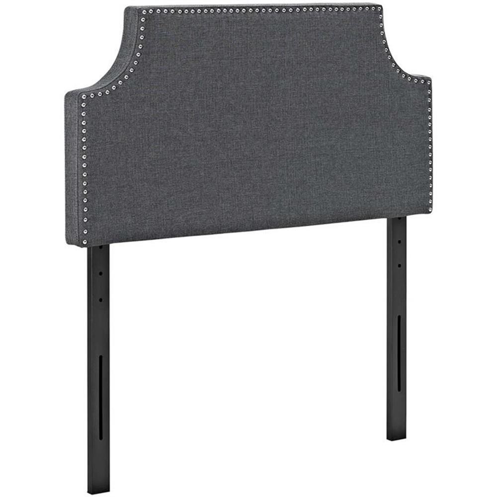 Modway Laura Twin Upholstered Polyester Fabric Headboard in Gray