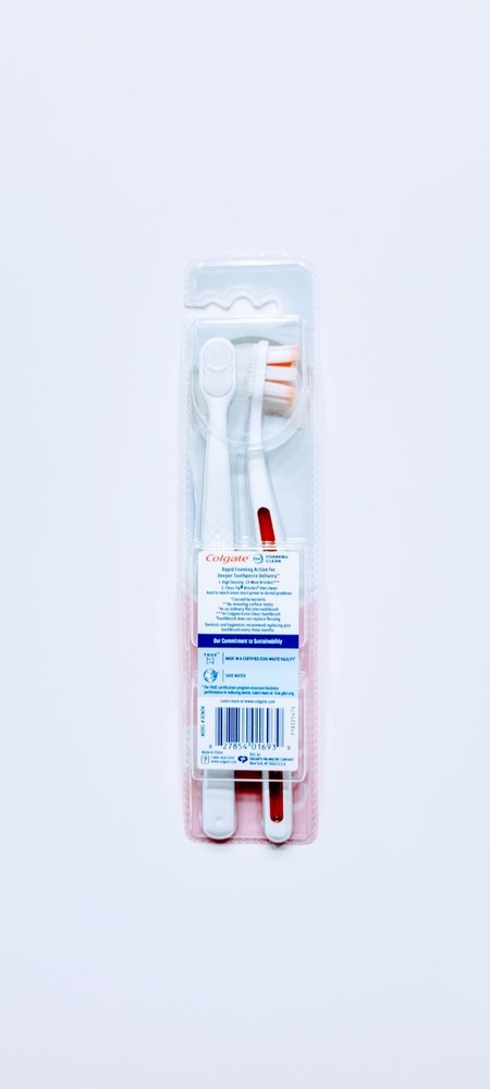 Colgate Total Active Prevention Toothbrush Foaming Clean Medium Bristle 2 Pack