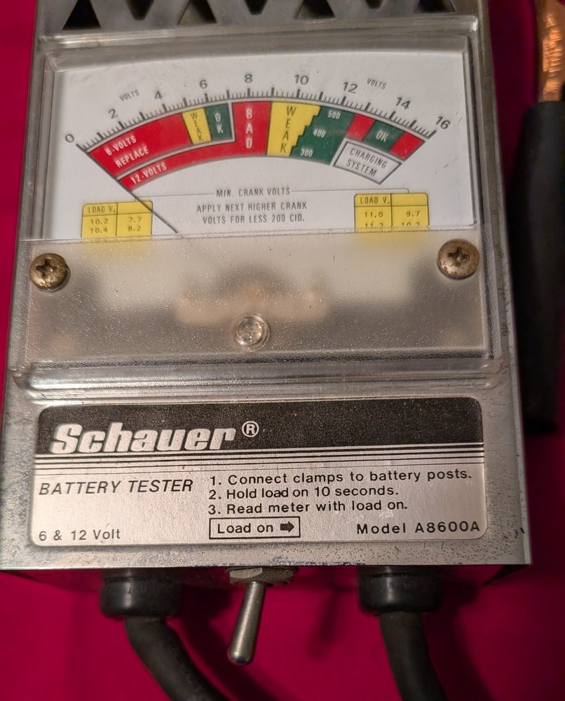 Vintage Schauer Battery Tester Model A8600A