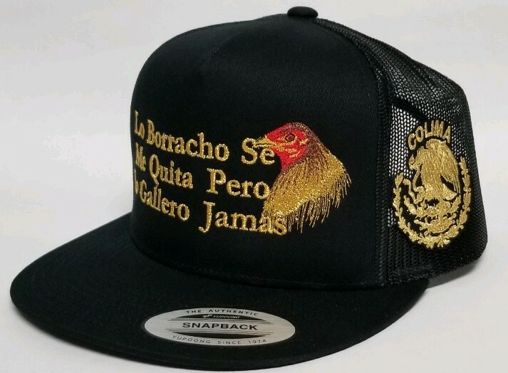 COLIMA MEXICO HAT 2LOGOS MESHTRUCKER BLACK SNAP BACK ADJUSTABLE NEW