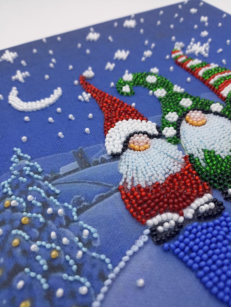 DIY Bead Embroidery Kit Three Dwarfs Beadwork Craft Beaded Stitching Art Set