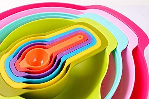 10 Piece Compact Mixing Bowl Colander and Measuring Spoon Nesting Set