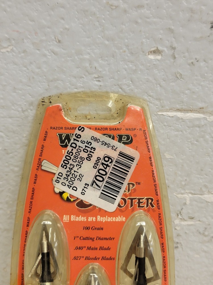 Wasp Sharpshooter 4 Blade Broadhead 100 Grain 1" - 3 Pack