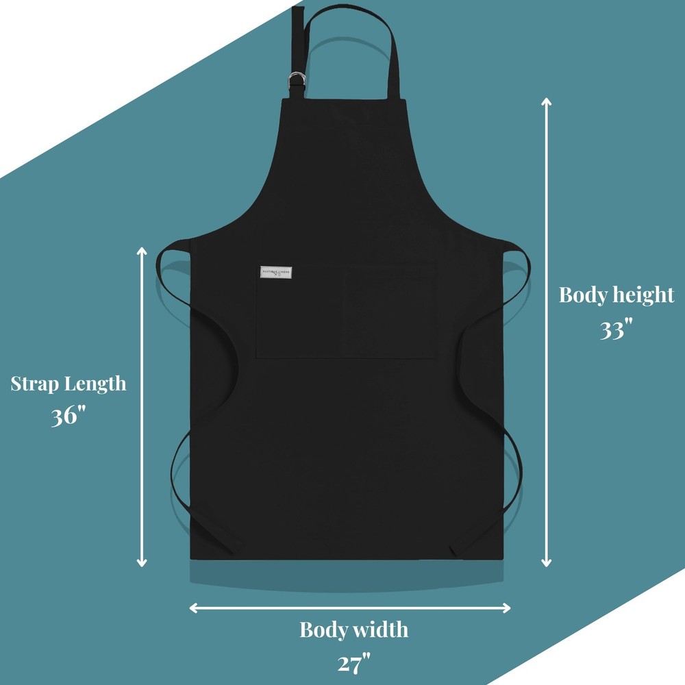 100% Cotton Kitchen Apron with 2 Pockets – Adjustable Chef Apron for Cooki