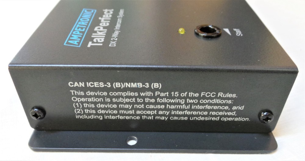 Ampetronic Talkperfect DX 2-way intercom system.