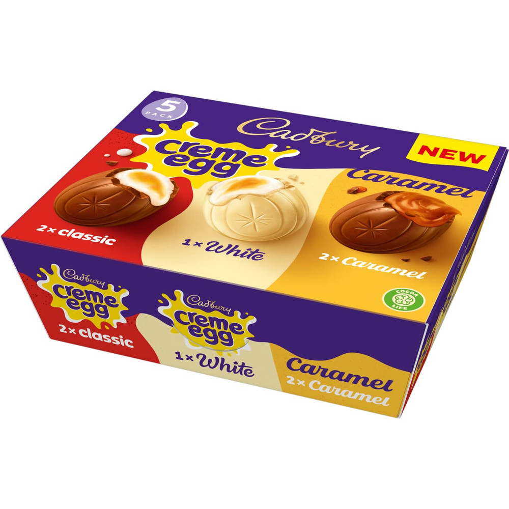 Cadbury Mixed Eggs 200g White, Milk & Caramel Chocolate Easter Candy 5-Pack