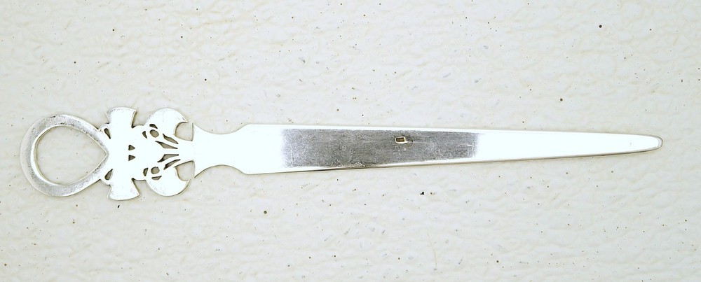 Cairo Egyptian Marked Solid Silver Ankh End Letter Opener / Book Mark