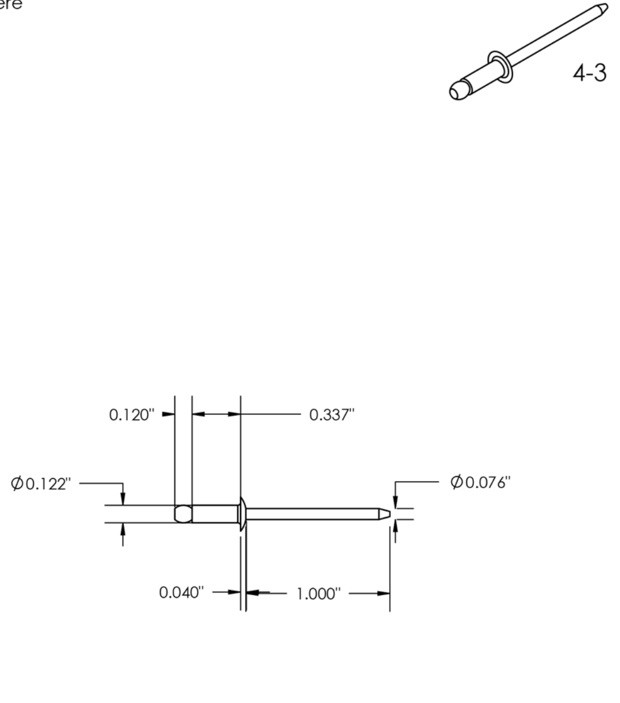 Pop Rivets All Steel Dome Head 1/8” x .337”