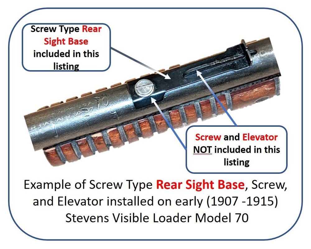 Rear Sight Base for Listed Visible Loader, Stevens BA, & Savage West Point 121
