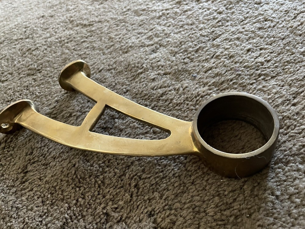 SOLID BRASS Bar Pub Foot Rail Support Pipe Bracket
