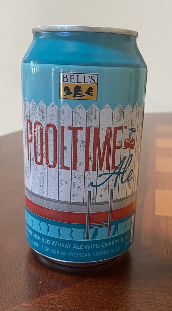 Bell's Pooltime Ale Wheat Ale with Cherry Empty Beer Can Bottom Opened 