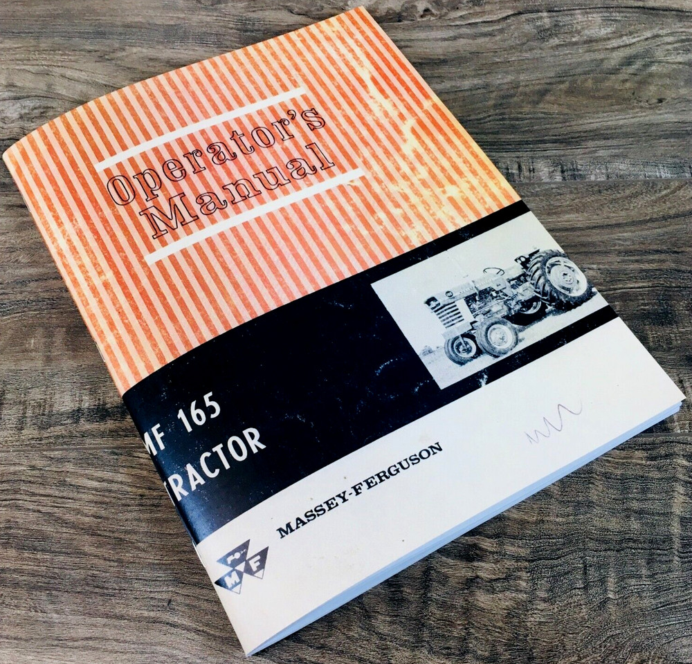 Massey Ferguson Mf 165 Tractor Operators Owners Manual Operation Maintenance