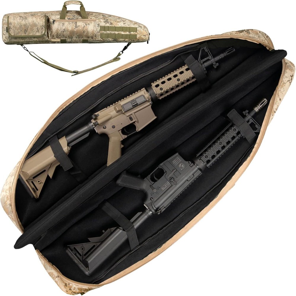 Tactical Double Rifle Bag Gun Range Padded Soft Case 52''