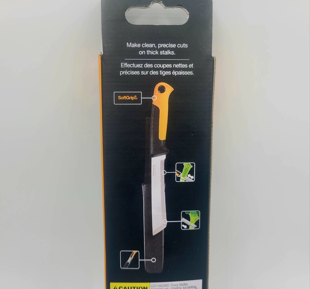 Fiskars Harvesting Knife with Sheath- make clean, precise cuts new