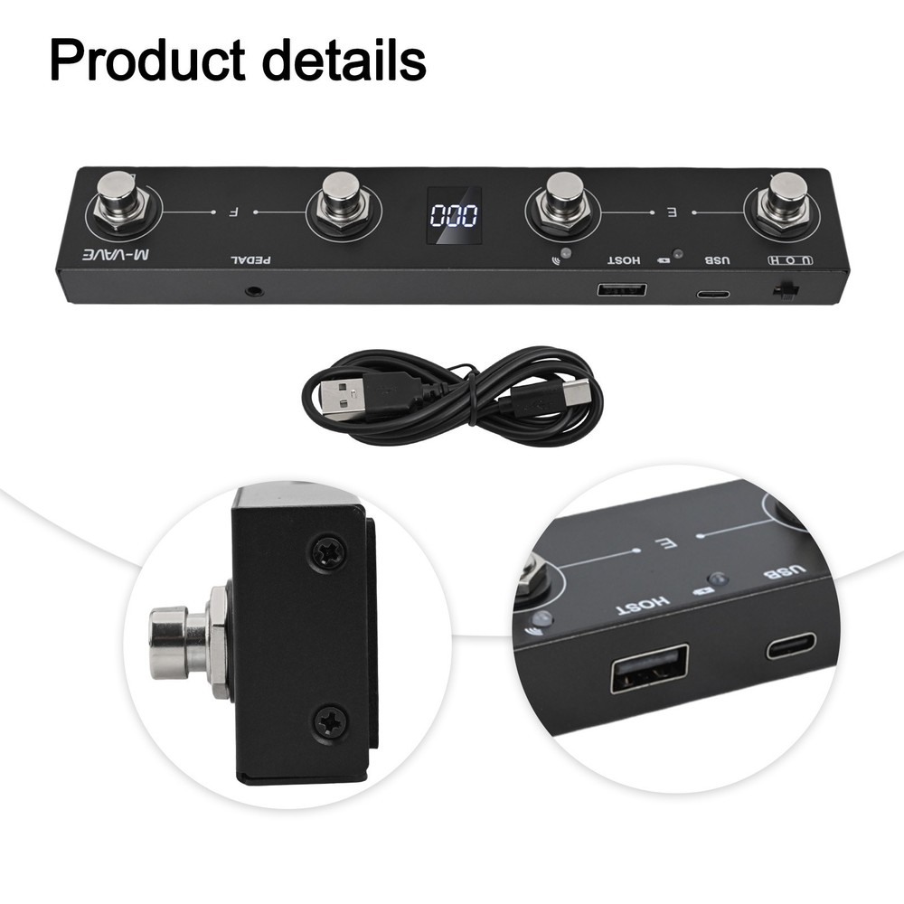 For M-VAVE Chocolate Plus For MIDI Footswitch Controller Rechargeable 4Buttons