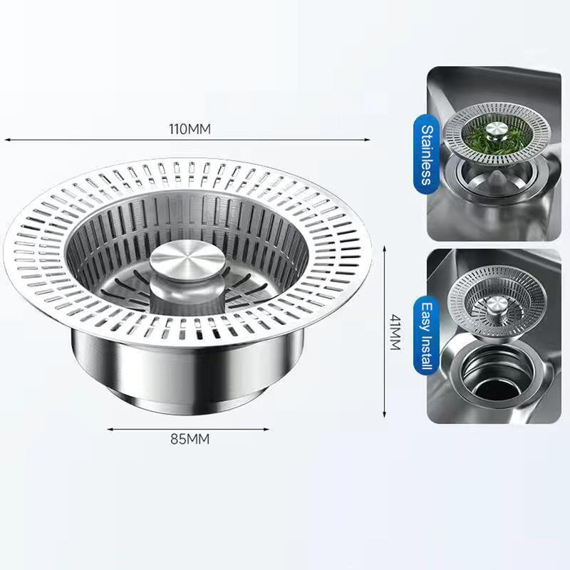 Stainless steel kitchen sink filter bounce core filter drainer universal plug