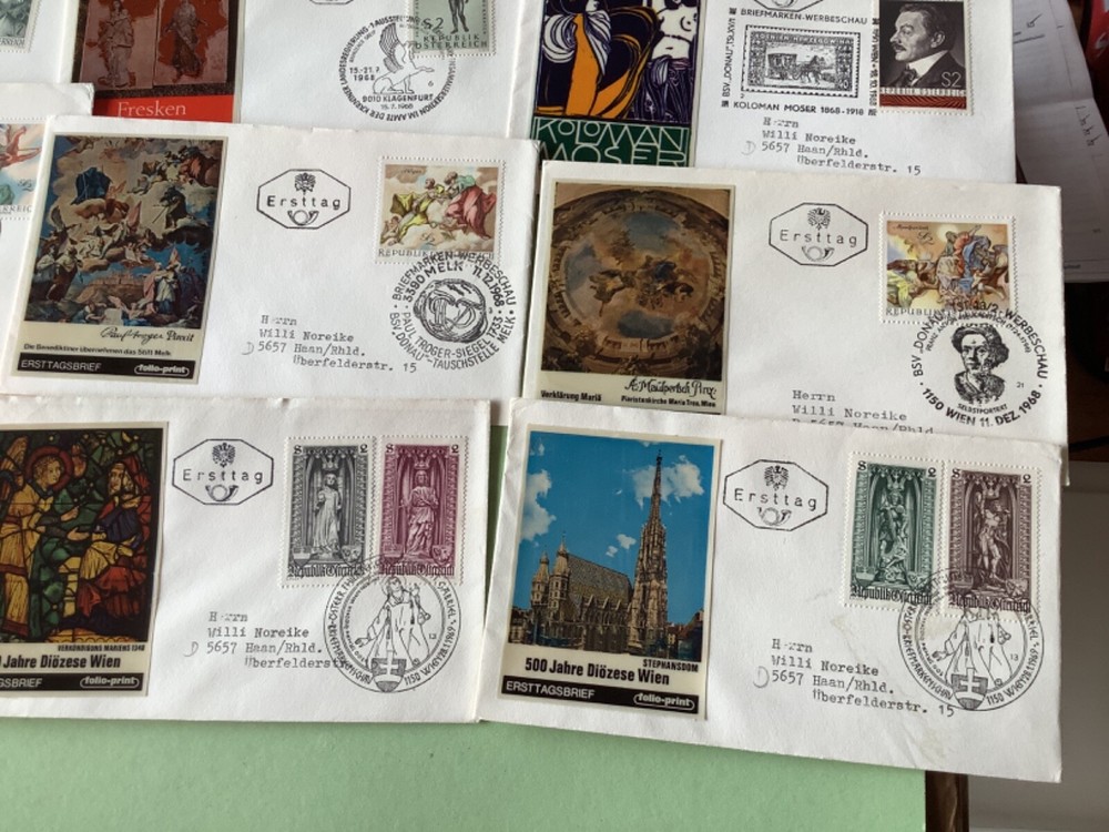 Austria postal covers with Photo 16 items Ref A2296