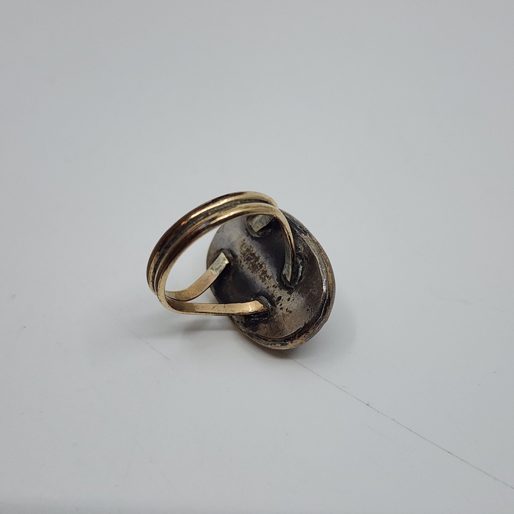 Native Sterling & 12k GF MOP Shell Ring Size 3 Small
