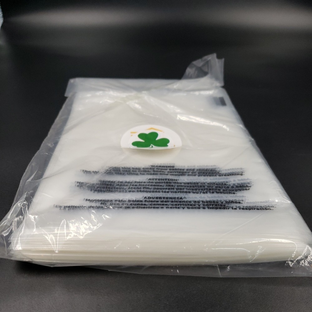 Clear Poly Bags Packaging Bag with Suffocation Warning 6x9 Self Seal 100 PACK