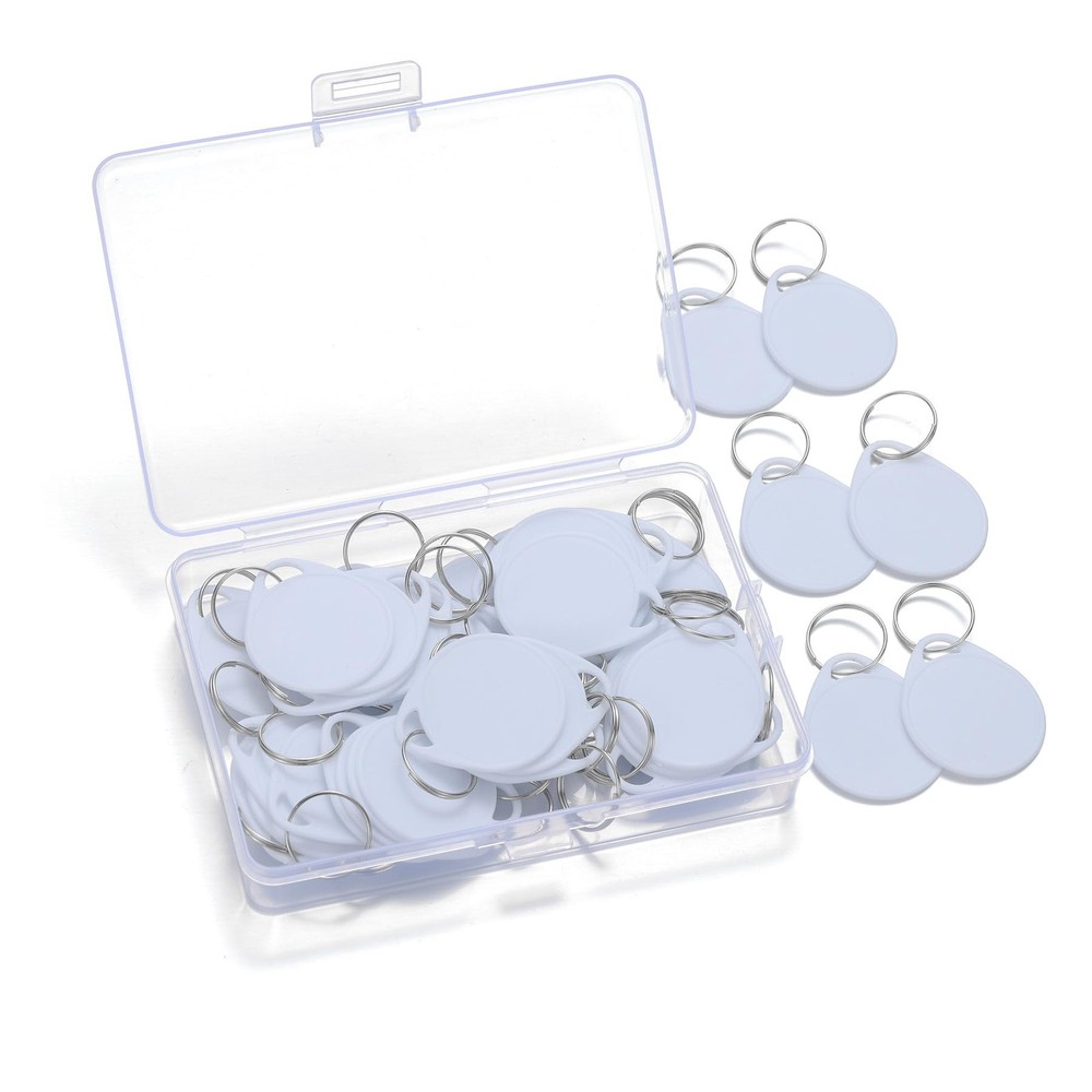 40pcs Pack White Plastic Key Tags and Round Stickers
