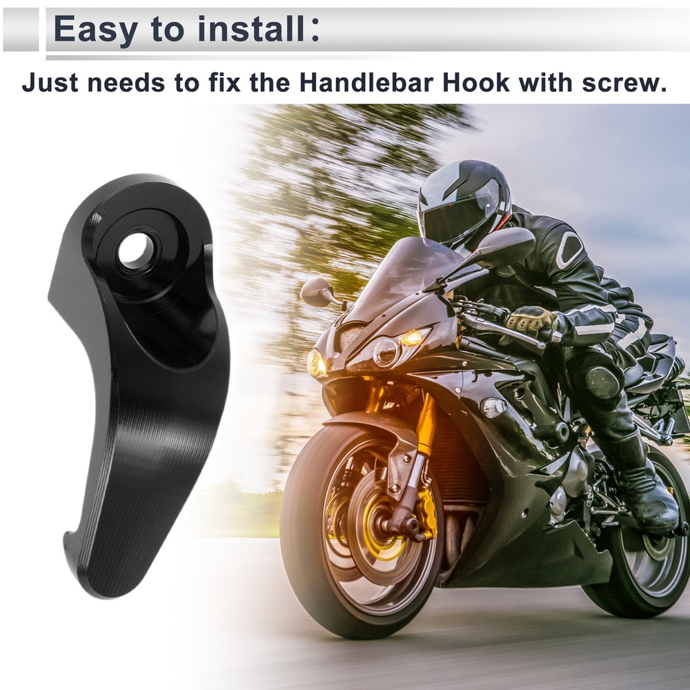 Aluminum Alloy Monoblock Motorcycle Drop Hook 1 Set Black
