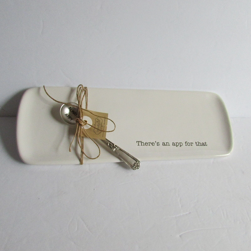 Mud Pie “There’s An App For That” Serving Platter, Spoon