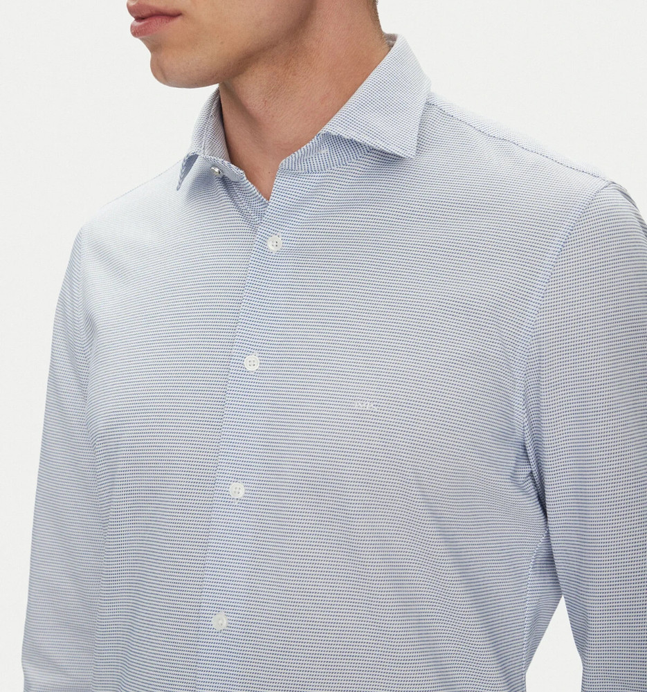 Slim Micro Pattern Shirt MICHAEL KORS Men MK0DS01555 400 Blue