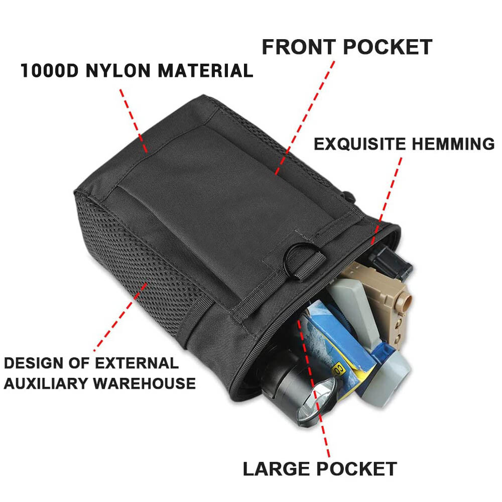 Military Tactical Molle Dump Pouch Drawstring Magazine Pouch Adjustable Ammo Bag