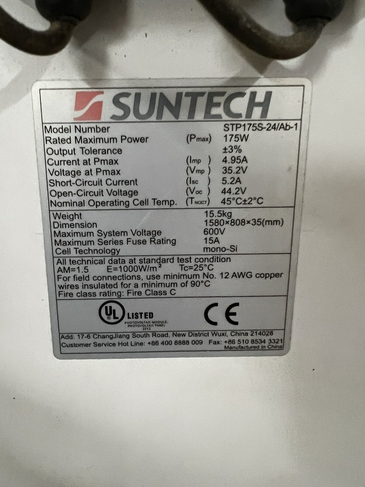Suntech Solar Panel 175W STP175S-24/Ab-1