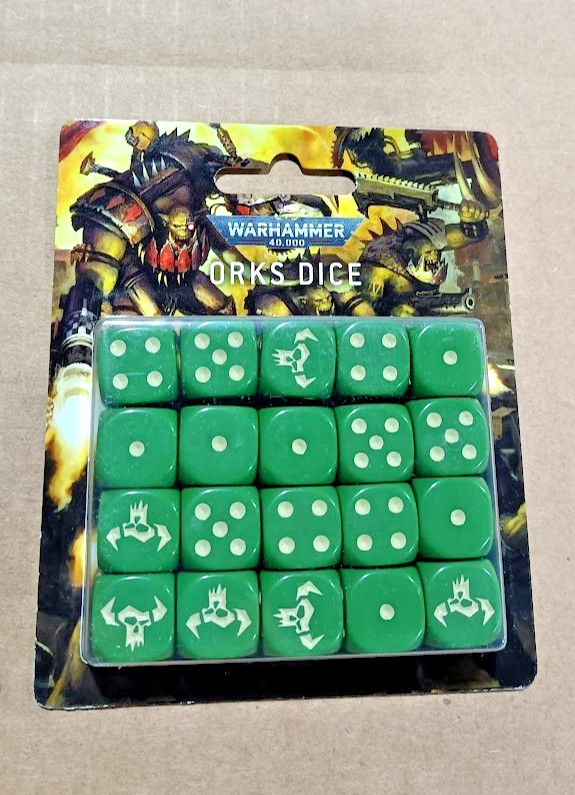 ⚔️WARHAMMER 40K - ORK DICE - NIB - OOP ⚔️