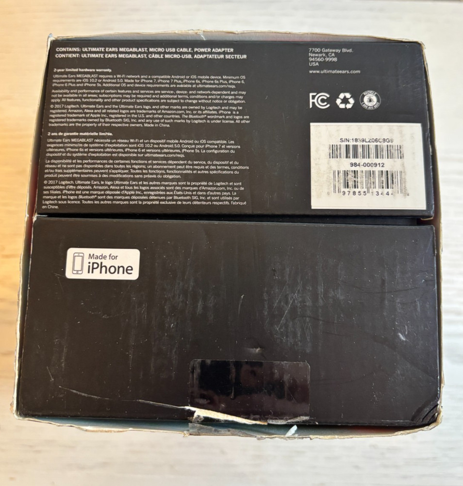 Ultimate Ears Blast Portable Waterproof Wi-Fi Bluetooth Speaker - Blue PreOwned
