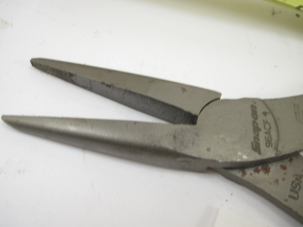 Snap On Talon Grip Red Handle Needle Nose Pliers 96ACF NICE