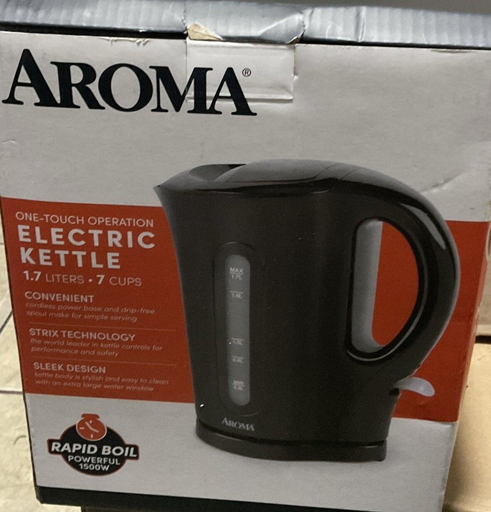 ⚡️Aroma Electric Kettle One Touch Operation 1.7 (L AWK-110B) 7 Cup