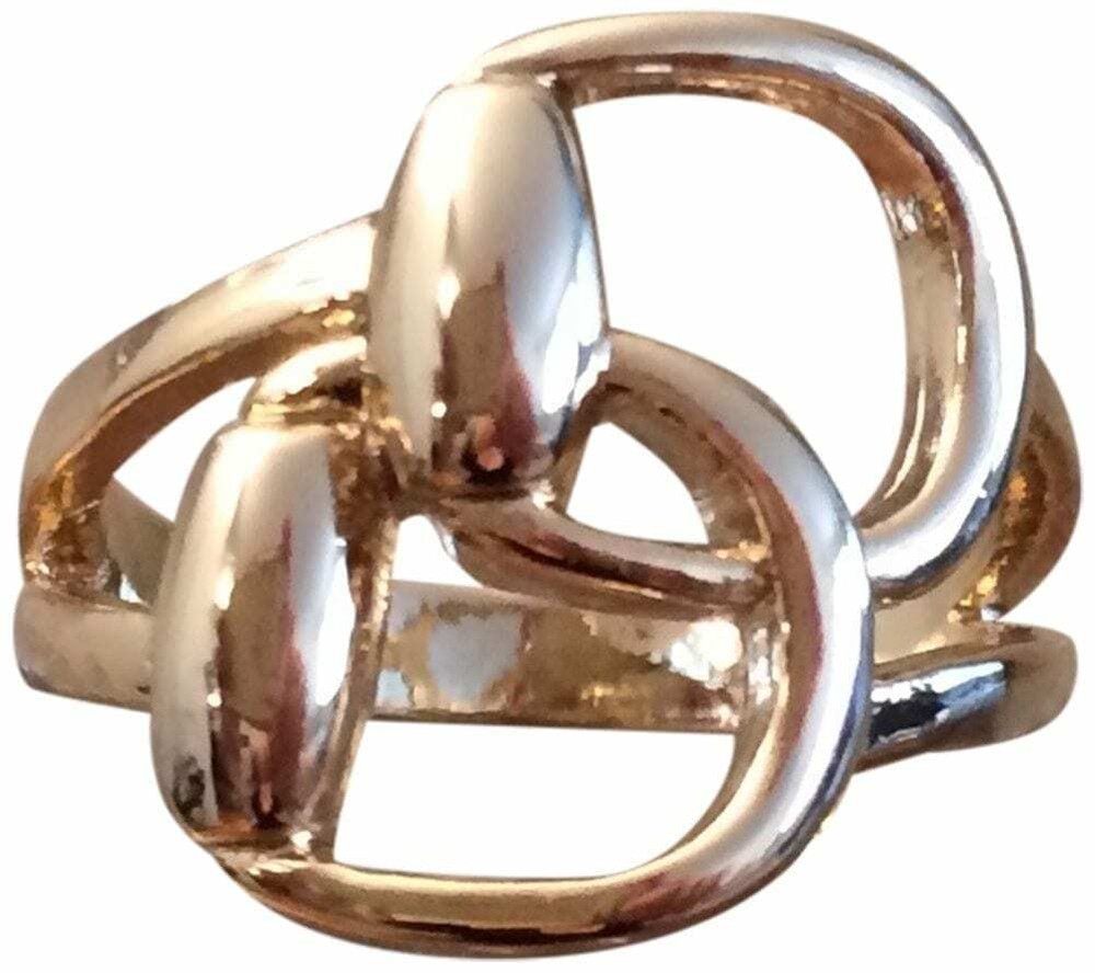 EQUESTRIAN INSPIRED,  DOUBLE HORSE BIT GOLD RING