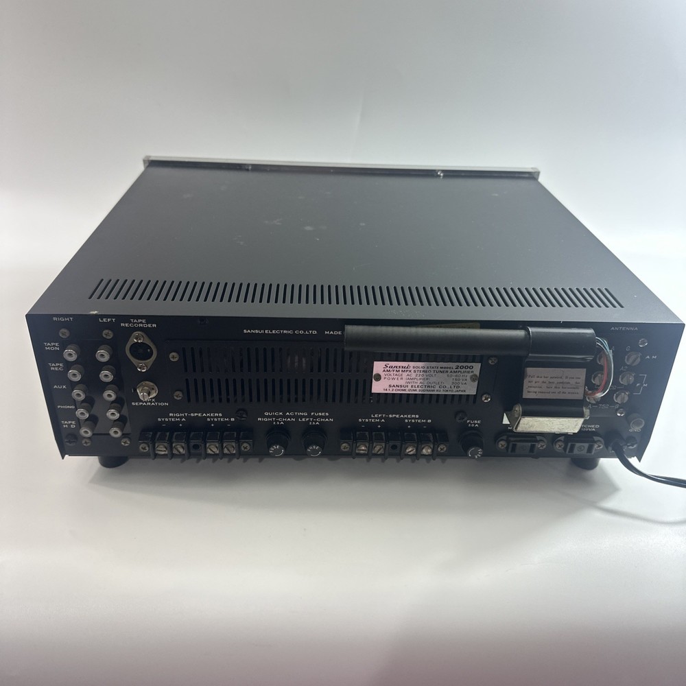Sansui Model 2000 Solid State Stereo Amplifier AM/FM Receiver Tested READ