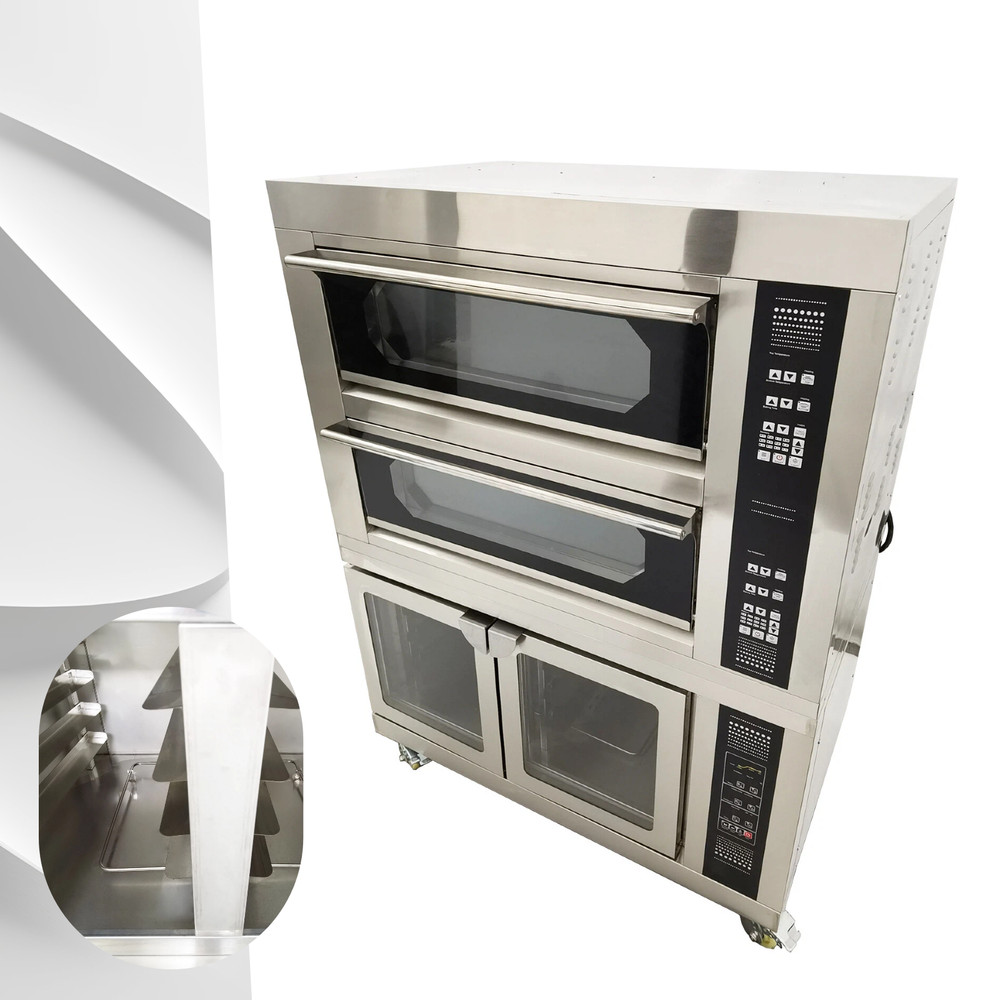 Commercial Bake & Fermentation Combo Pizza Oven 220V 3-Phase 4 Baking Sheets