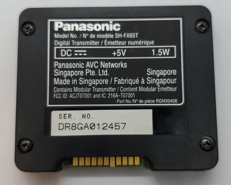 Original Panasonic SH-FX65T Digital Transmitter for SA-PT760 Panasonic Unit