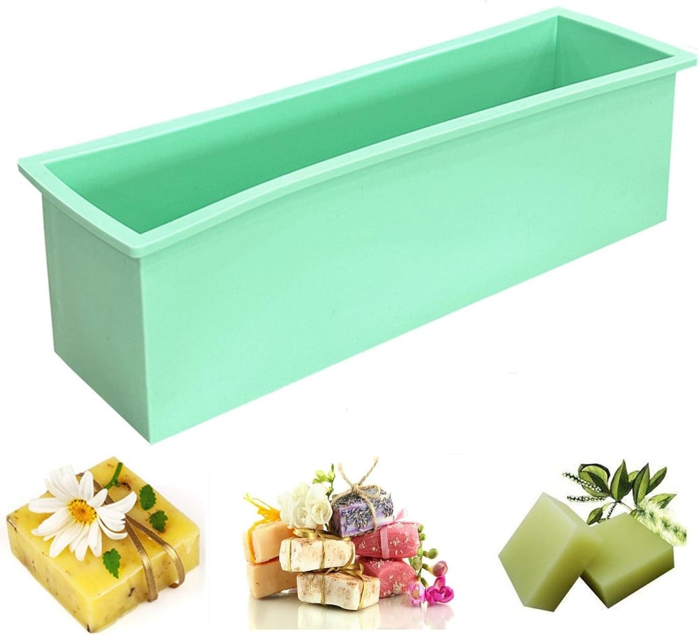 Innovative Rectangular Silicone Soap Mold with Wooden Box - 42oz Capacity