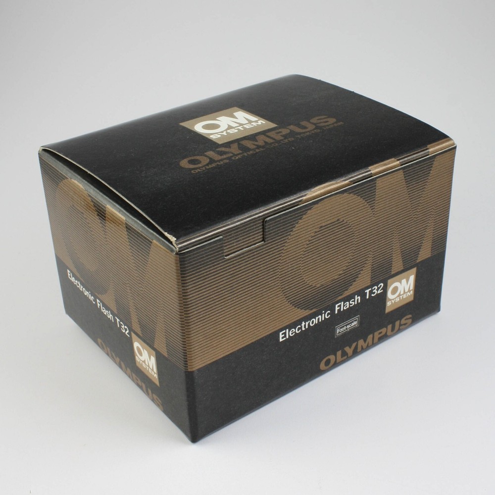 Olympus OM - Electronic Flash T32 - Foot Scale - EMPTY BOX ONLY With Foam Insert
