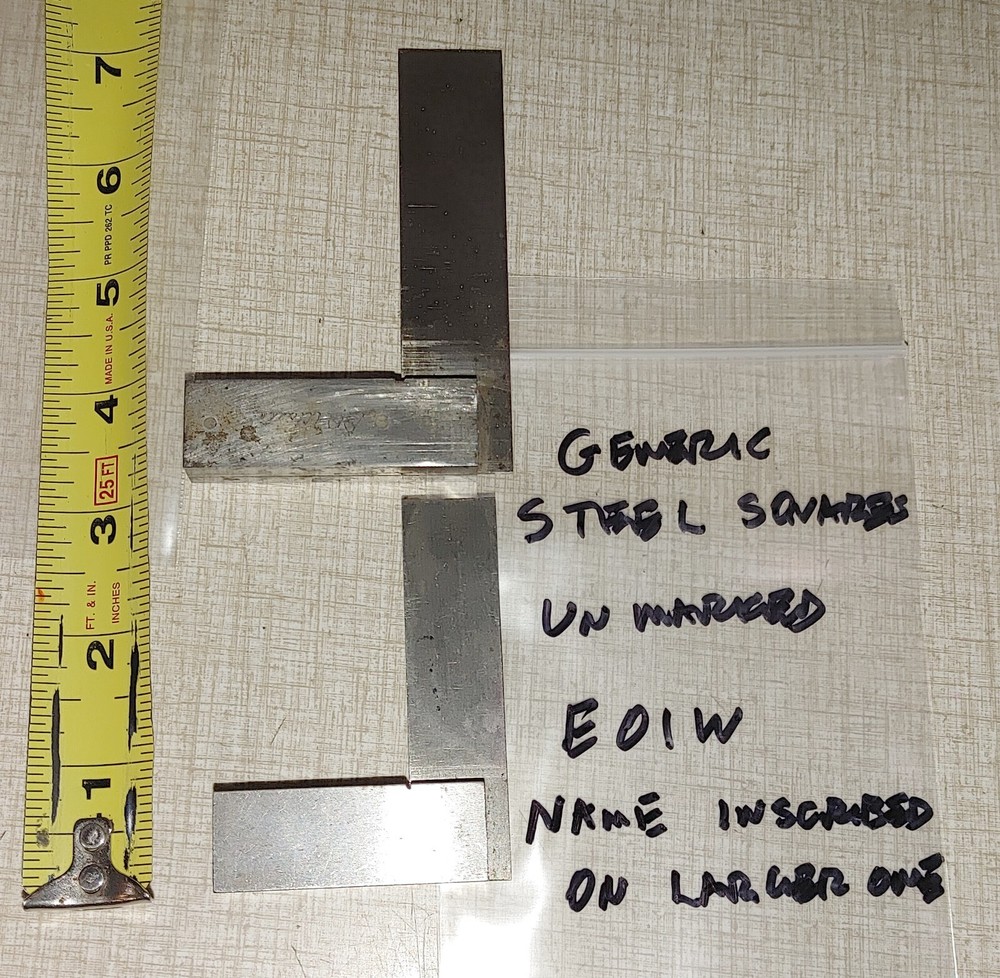 Various Import Small Steel Squares Sold As Shown E01W