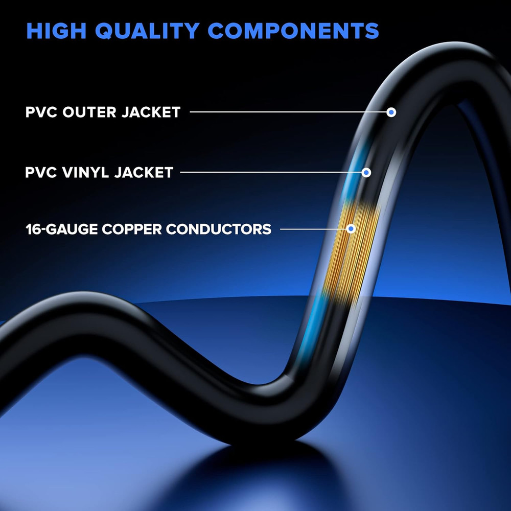 Maximm Extension Cord 5 Pack, 0.5 Ft Black with Multicolor Indicators Indoor