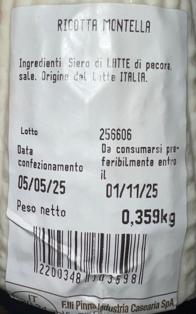 Aged Sheep Ricotta Cheese Approximately 400g